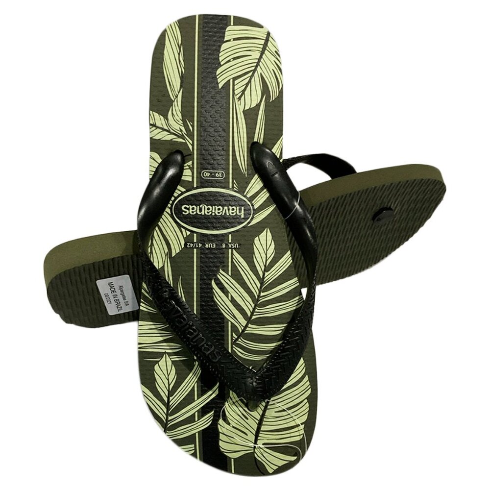NWT HAVAIANAS MSRP $29.99 MEN'S GREEN BEACH THONG FLIP FLOPS SANDALS